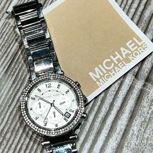 Silver diamond Michael Kors watch!!